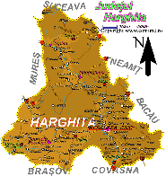 Harta judetului Harghita