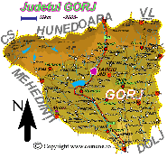 Harta judetului Gorj
